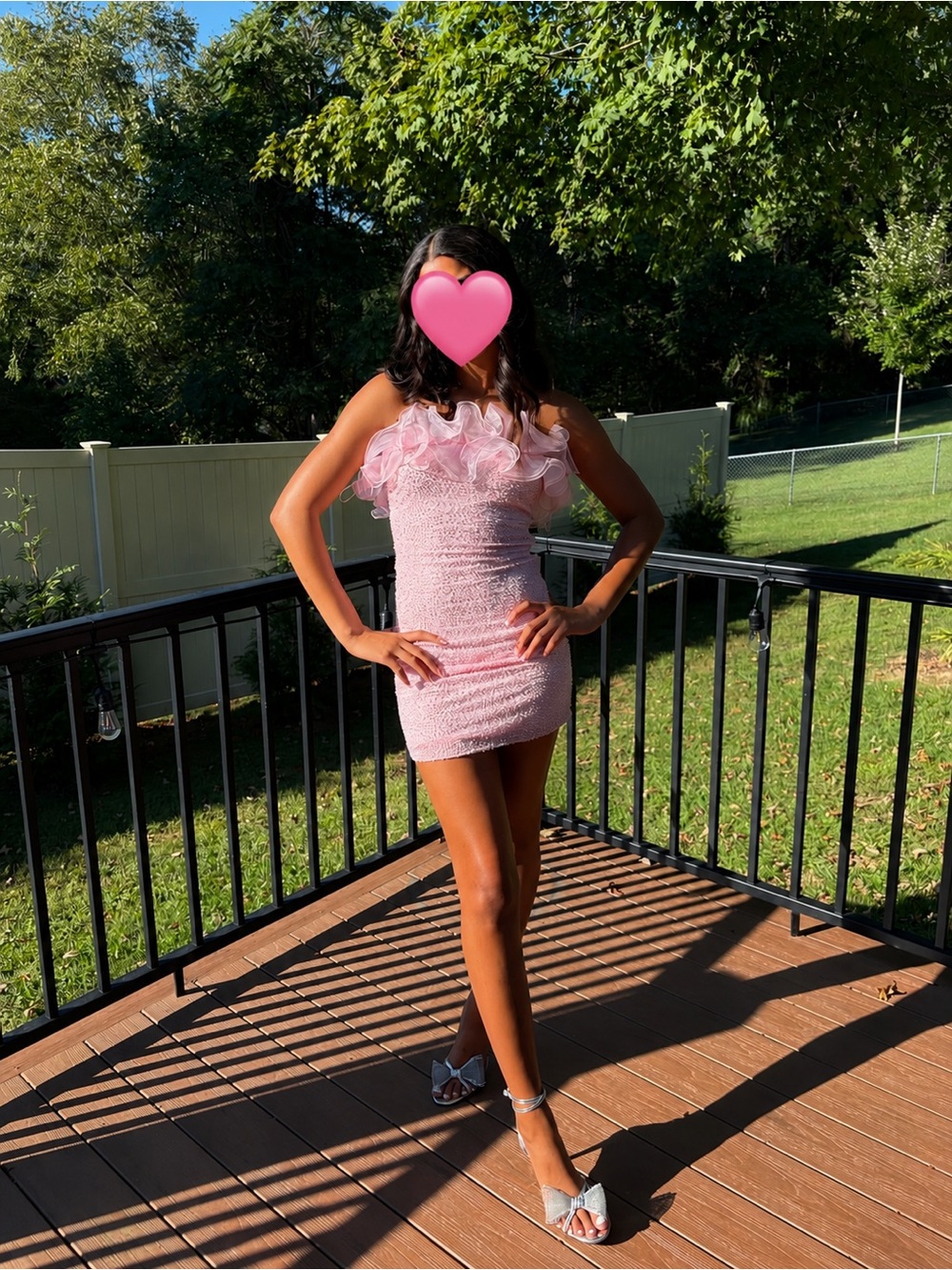 Windsor Pink Ruffle Strapless Mini Dress